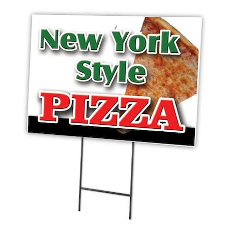 Signmission New York Style Pizza Yard & Stake outdoor plastic coroplast window, C-1824-DS-New York Style Pizza C-1824-DS-New York Style Pizza